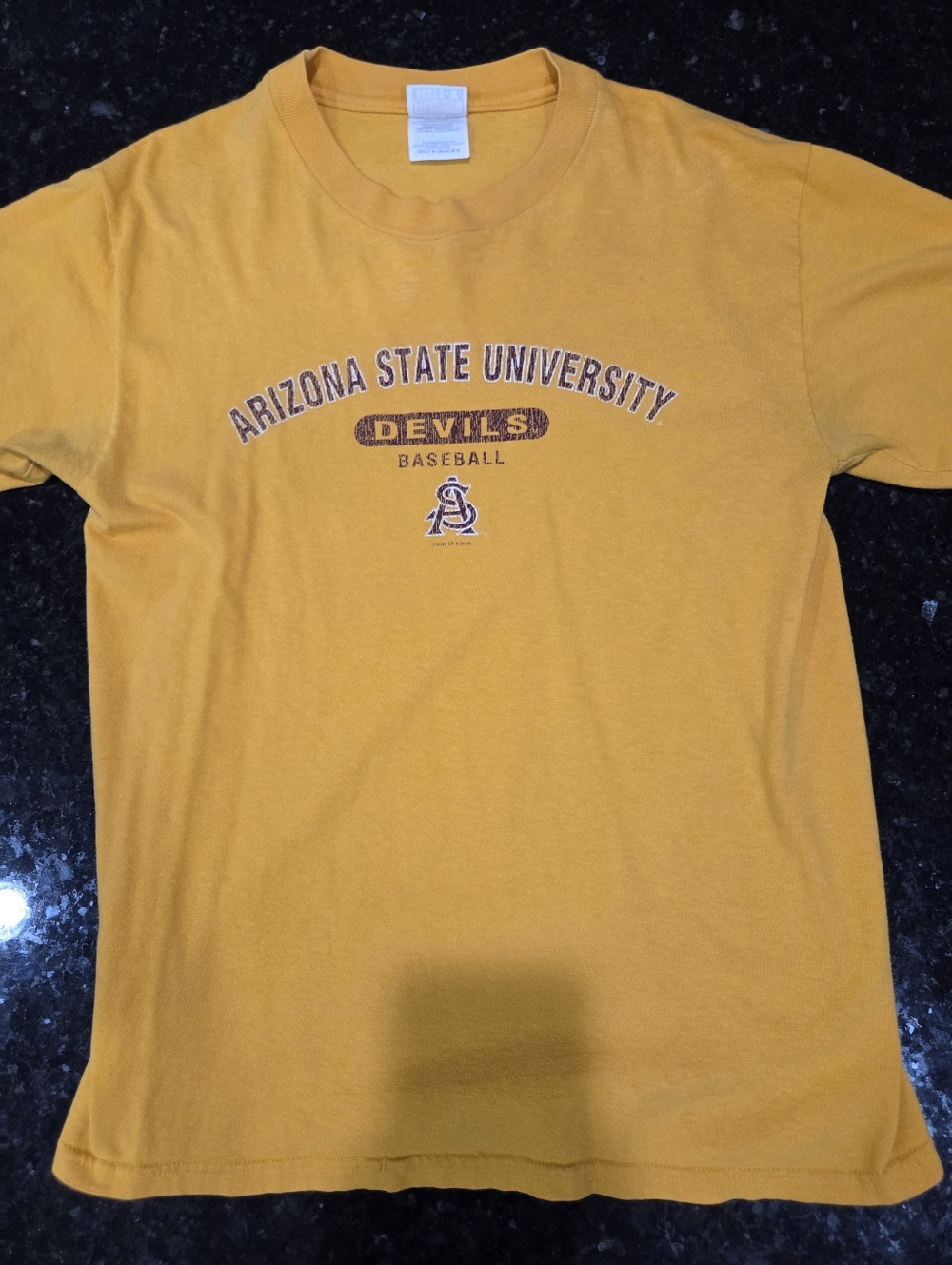 Arizona State University Sun Devils Baseball Gold Tee